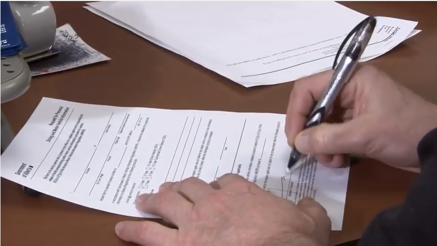 signing registry form